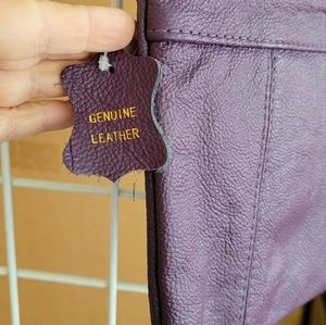 Purple leather crossbody